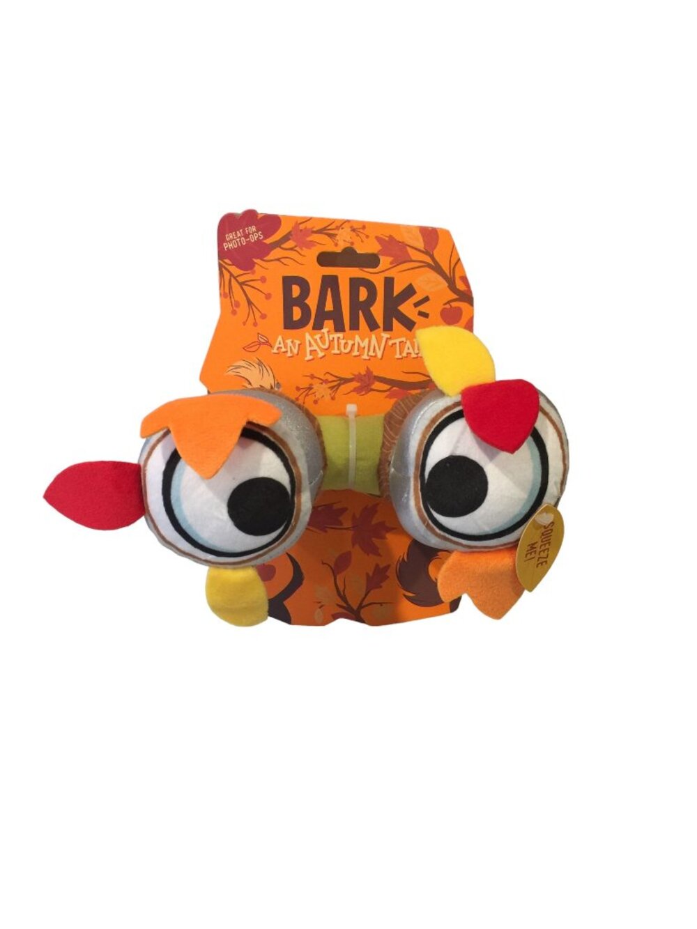 BARK An Autumn Tail LEAF PEEPING TOM Binoculars Squeak Crinkle Dog Toy